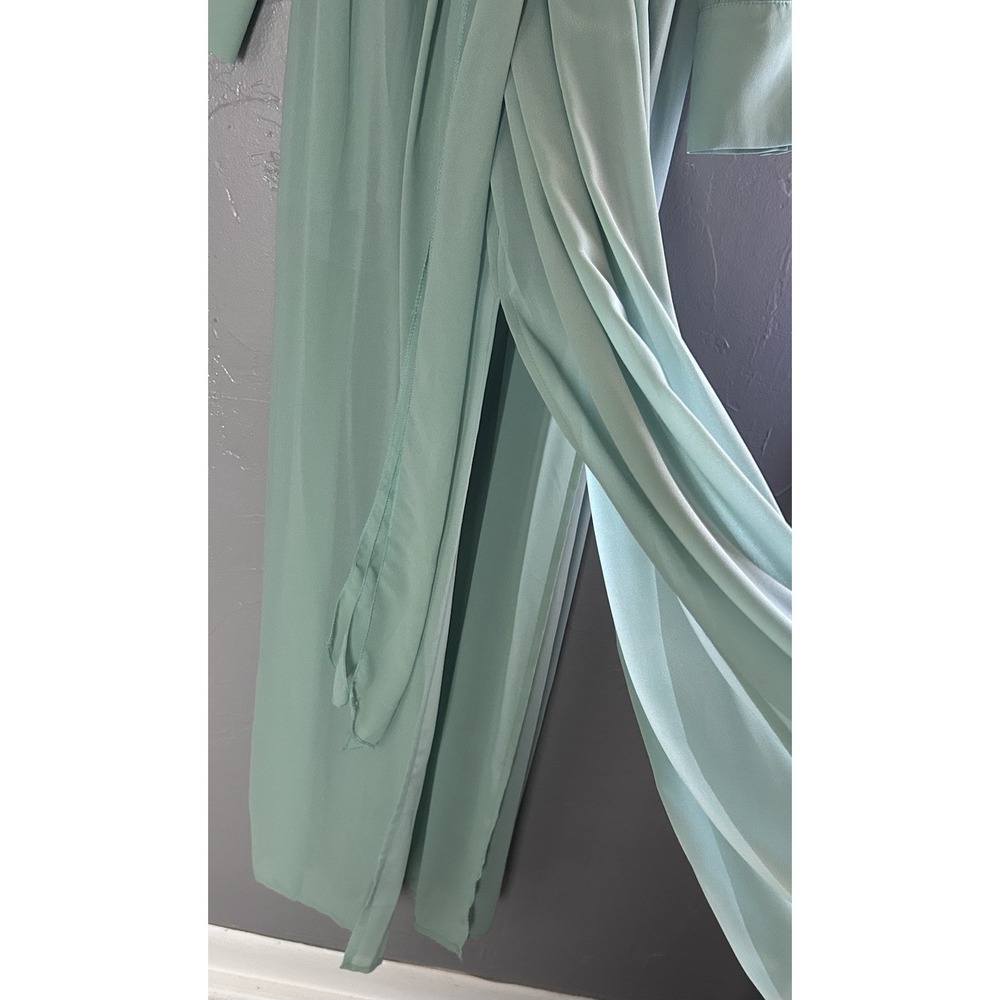 Women's Balticborn Mint Green Long Maxi Gown Size V Neckline Size L Bridesmaid - Picture 3 of 11